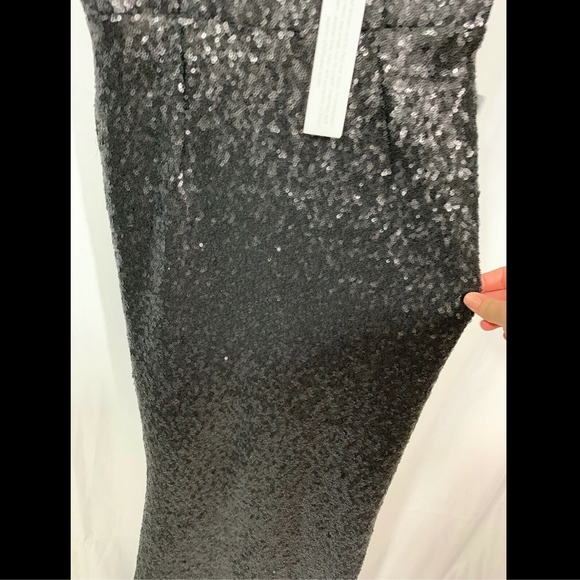 NWT $300 Dress the Population Raven Sequin Gown Matte Black [SZ Small ]‎ - Picture 4 of 8